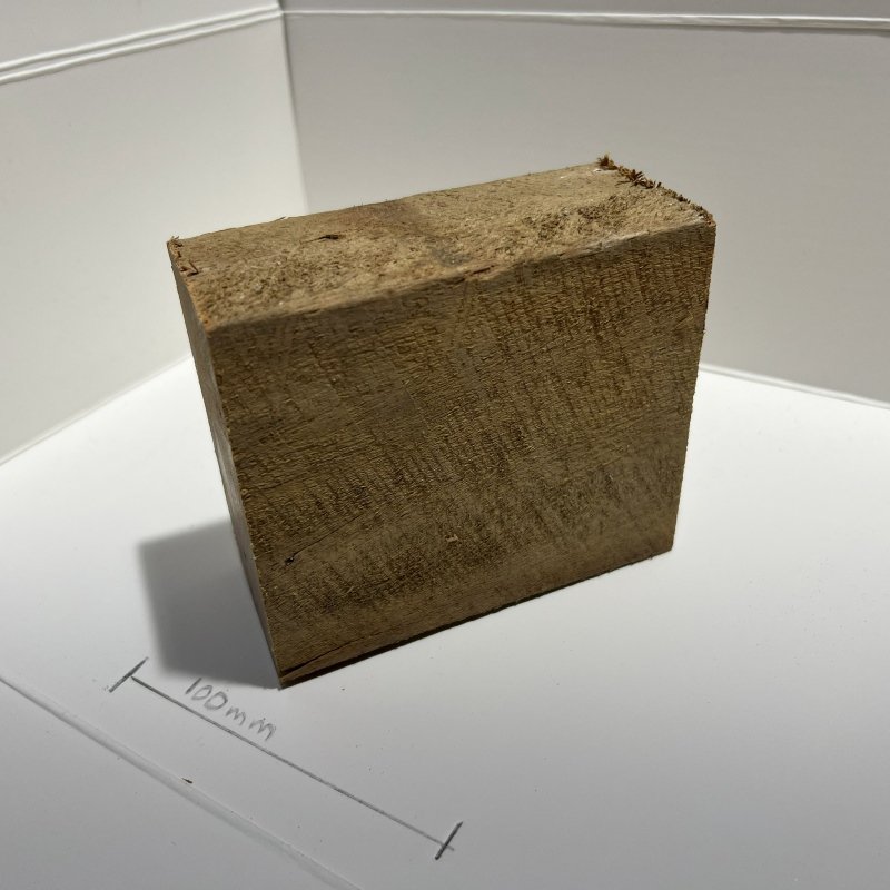 A block of wood ready to be made into a climbing hold